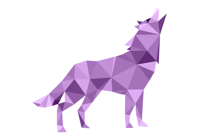 purple howling wolf vector drawing