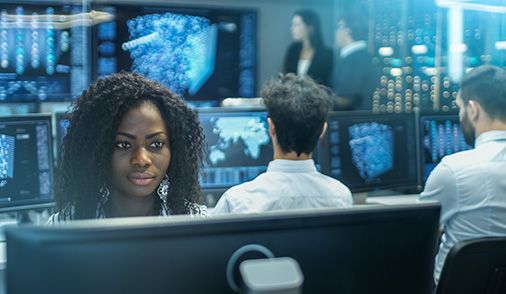 People working in Command and Control center