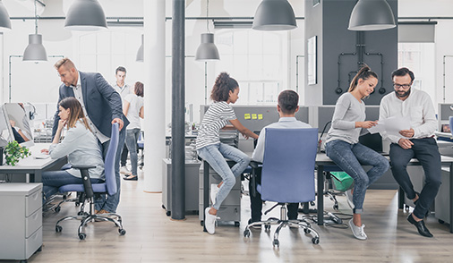 People working in cubicle office setting representing a variety of value-added build-to-order services